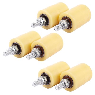 6PCS 50X70mm PP Steel Flat Roller Bearing Guiding Wheel 6201 M12 Screw for Electric Door Sliding Gate