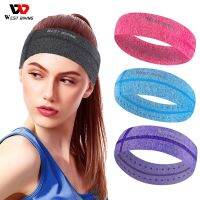 WEST BIKING Cationic knitted Sweatband Mens Ladies Basketball Fitness Yoga Running Sports Anti-Slip Breathable Elastic HeadBand