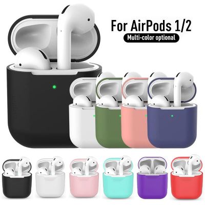 Earphone Cases For Apple Airpods 2 1 Silicone Cover Wireless Bluetooth Headphone Air Pods 2 Pouch Protective For AirPods 1 Case