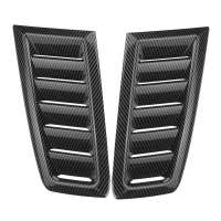 Pair Universal Car Front Bonnet Vents Hood Air Flow Intake Decorative Scoop Cover For Ford Focus MK2 BMW Audi Benz Black Carbon