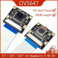 โมดูลกล้อง OV5647 สําหรับ Raspberry Pi 4B 3B 3B + 2B HD 1080P 5 ล้านพิกเซล 72 120 โฟกัสอัตโนมัติ 160 องศาพร้อมสายเคเบิล CSI 15 ซม