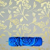 7inch 3D rubber wall decorative painting roller rose rollerpatterned roller wall decoration tools without handle grip110C