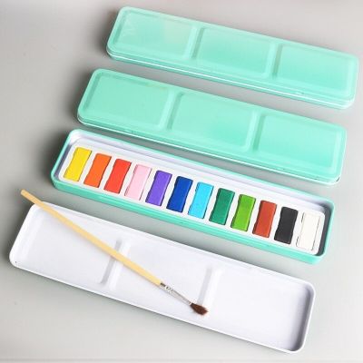 Gouache Paint 12 Colors Iron Box Solid Watercolor Painting Paint Childrens Gift Box Graffiti Does Not Fade Student Art Supplies