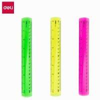 Deli PS Straight Ruler Drating Ruler for Students Easy-grab 3PCS/LOT 20cm Translucent One Color Each