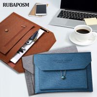 Fashion Document Bag A4 Waterproof Leather Folder 3-Layer Pockets File Organizer Business Briefcase 11in Tablet Sleeve Cases