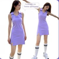 Niche Design Outdoor Womens Sports Badminton Tennis Skirt Chest Pad Dress Casual Sports Suit Gym Skirt Tennis Dress