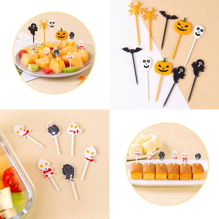 uni-6-10pcs-cartoon-fruit-fork-toothpicks-food-selection-mini-bento-box-decoration-ตกแต่งคริสต์มาส