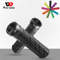 WEST BIKING Bicycle Grips Handlebar Soft Silicone MTB Handle Cover Grips Non-slip Bike Handlebar Absorber Colorful Lock Grips Handlebars