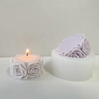 Homemade Carved Scented Candle Silicone Molds DIY Rose Cylindrical Handmade Soap Candle Mould for Valentines Day Gifts