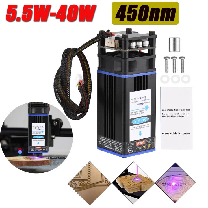 10/20/30W/40W Laser Module Laser Head 450nm Blue Lase for Laser Engraving  Machine Wood Marking Cutting Tool Engraving Head CNC