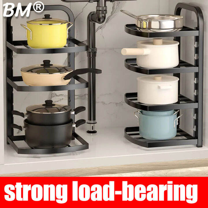 BM 24 Tiers Kitchen Organizer Shelf Adjustable Under Sink counter top