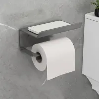 Toilet Paper Roll Holder Mobile Phone Holder Non-slip Self-adhesive Steel Frame Tissue Storage Rack Bathroom Storage Accessories Toilet Roll Holders