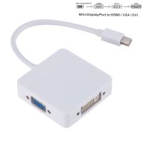 [LUNA electronic accessories] 3 In 1 Mini DP To HDMI VGA DVI Converter Mini Display Port Adapter Cable To HDMI DVI VGA สำหรับ MacBook Lenovo Microsoft