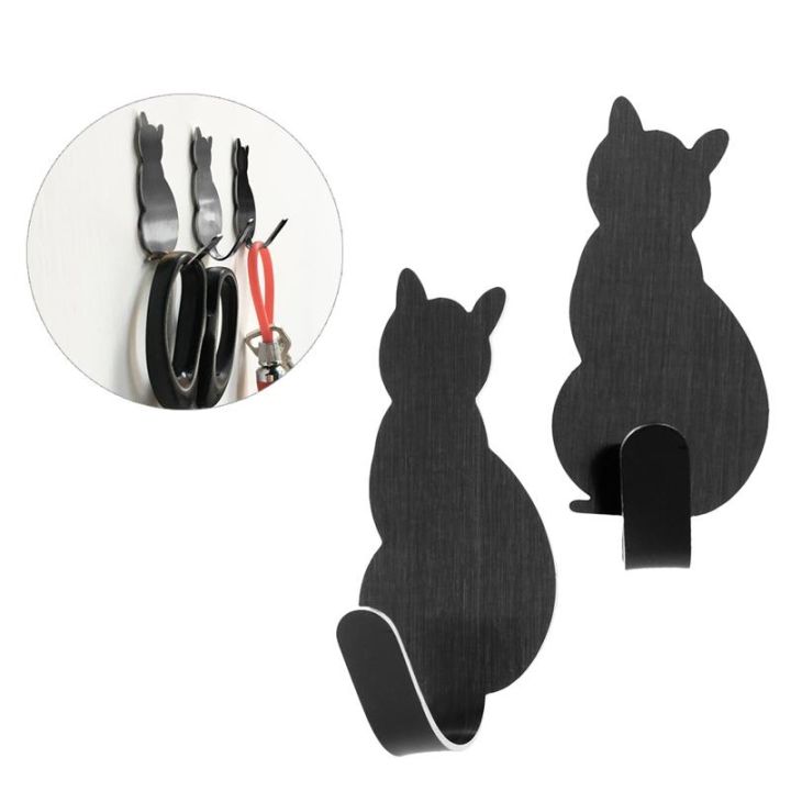 yf-8pcs-creative-sticky-hooks-cat-shaped-nail-free-stainless-steel-adhesive-towel-coat-wall-mounted-decoration