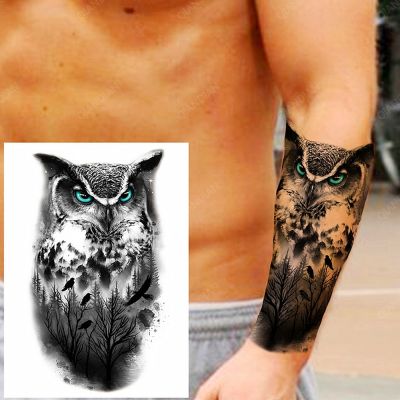 【YF】 Waterproof Temporary Tattoo Sticker Forest Lion Tiger Bear Flash Tattoos Women Leopard Wolf Crown Body Art Arm Fake Tatoo Men