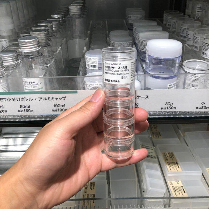 Spot MUJI MUJI travel portable transparent acrylic packaging box single