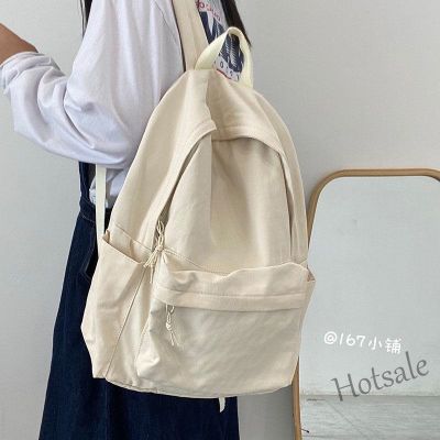 【hot sale】♣♝ C16 Schoolbag Japanese simple and versatile college student canvas backpack college vintage schoolbag high school girls large-capacity school backpack