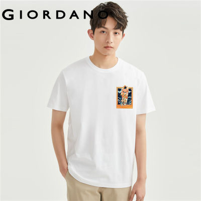 GIORDANO Men Mai Qing Xuan Series T-Shirts Cotton Art Print Tee Summer Short Sleeve Crewneck Fashion Casual Tshirts 91093033 vnb