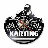 นาฬิกาสปอร์ต Karting แผ่นเสียงไฟ LED แบล็คไลท์สำหรับตกแต่งแบ็คดรอปเป่าลม LED นาฬิกาแขวนทันสมัยนาฬิกาแฮนด์เมดไอเดียของขวัญไม่เหมือนใครสำหรับนาฬิกาเธอเขา