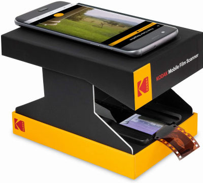 KODAK Mobile Film Scanner - Fun Novelty Scanner Lets You Scan and Play with Old 35mm Films &amp; Slides Using Your Smartphone Camera - Cardboard Platform &amp; Eco-Friendly Toy LED Backlight