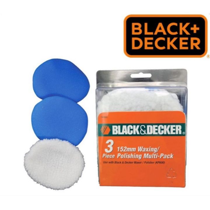 BLACK & DECKER 74-603 152MM WAXING POLISHING MULTI-PACK 3PC FOR KP600 POLISHING  PAD WAXING PAD WOOL BONNET