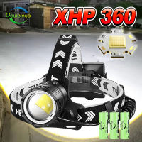 XHP360ที่มีประสิทธิภาพไฟหน้าประเภท-C แบบชาร์จหัว LED ด้านหน้าโคมไฟ7800มิลลิแอมป์ชั่วโมงความจุสูงโคมไฟหัวตกปลาตั้งแคมป์หัวไฟฉาย