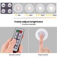 Elfeland 6Pcs LED Cabinet Light Closet Lamp with Two Remote Controller 4000K Night Lights for Kitchen Closet Bedroom Corridor