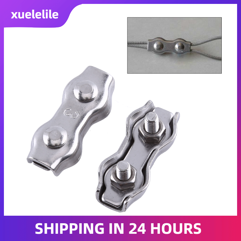 10pcs Stainless Steel Wire Rope Grips Cable Clamps Caliper Clips 4mm/6/8/10/12mm 