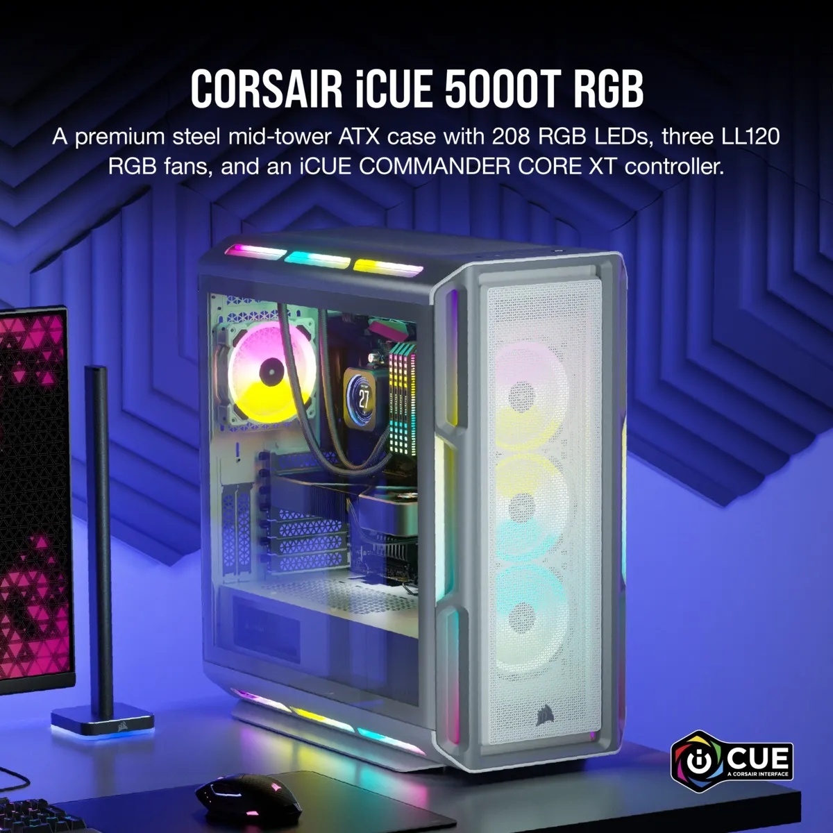 Corsair iCUE 5000T RGB Tempered Glass Mid-Tower ATX Smart Case CC-9011231-WW, VIDEO-PRO eSTORE