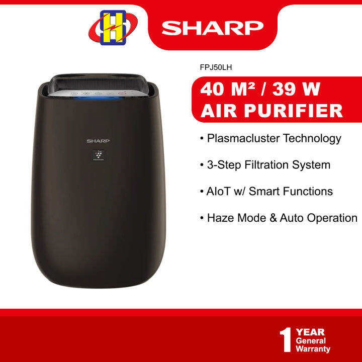 Sharp Air Purifier (30m²/40m²) 3-Step Filtration System One Press Auto ...