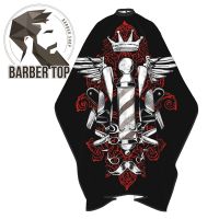 Barber Pattern Cape Hair Stylist Salon Haircut Gown Hair Cutting Apron with Adjustable Closure Professional Salon Cutting Shirt