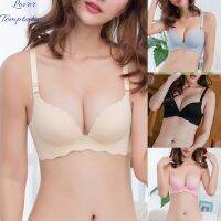 คนรักการ®ผู้หญิงเซ็กซี่สีทึบไม่มีรอยต่อหยักระบายอากาศ Push Up Bra ชุดชั้นใน Bralette