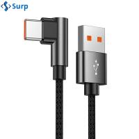 SURP โทรศัพท์มือถือ การ6A ชาร์จด่วน4.0 Pd 66W สาย USB A ถึง USB Type C ชาร์จเร็ว มุมขวา