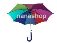 ร่มรุ้ง nanashop ร่มเด็ก ร่ม16นิ้ว ผ้าไนล่อนกันน้ำ สีรุ้ง มีลายการตูน 1 จุด คละลาย งานผลิตไทย แข็งแรงใช้งานดีมาก.