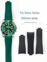 สำหรับ Rolex สีดำสีเขียว20มิลลิเมตรปรับหัวเข็มขัดกันน้ำยางผู้ชายน้ำผี Gmt เดย์โทนาเข้าสู่ระบบซิลิโคนอ่อนนุ่ม Watch Bands