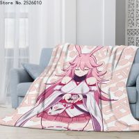 Sakura Yae 3D Printed Plush Flannel Blankets Adult Home Office Sofa Travel Washable Casual Student Flannel Blanket 02