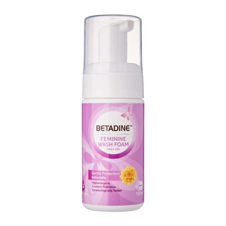 Betadine Feminine Wash Foam Gentle Protection Immortelle 100 ML ...