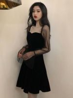 ZZOOI Black Dress Lace Sexy Gothic Vintage Dress Women Elegant Evening Party Club A line Puff sleeve Vestidos