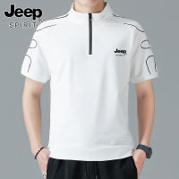 JEEP SPIRIT  เสื้อยืดแขนสั้นผู้ชาย,เสื้อยืดทรงหลวมแฟชั่นฤดูร้อนนักเรียน