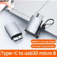 ฮาร์ดดิสก์พกพาโทรศัพท์ GUIRJP ฮาร์ดดิสก์อะแดปเตอร์ OTG Type-C USB C เป็นตัวแปลง USB 3.0 Micro B ตัวเมียเป็นตัวผู้