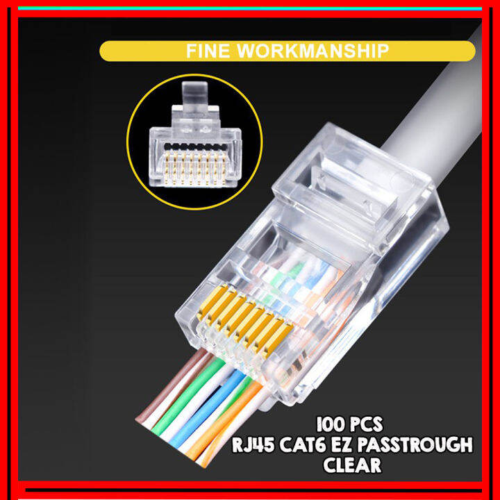 CAT6 Rj45 EZ Passthrough Tagusan (100pcs) EZ RJ45 Pass through