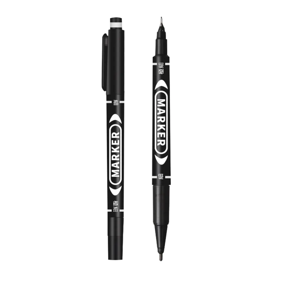 High Quality Waterproof Permanent Dual Tip 0.5/1.0 mm Nib Black