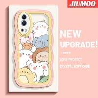 เคส JIUMOO สำหรับ VIVO Y72 5G Y52 5G Y75s 5G ลายการ์ตูนสัตว์น่ารักๆลายขอบซิลิโคนเหลวแบบดั้งเดิมเคสคลุมทั้งหมดตัวปกป้องกล้องถ่ายรูปเลนส์เคสฝาหลังกรอบเคสนิ่ม