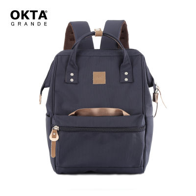 Himawari Backpack laptop pocket 29Hx30W cm with USB charging port anti theft opening OKTA 2107 Navy