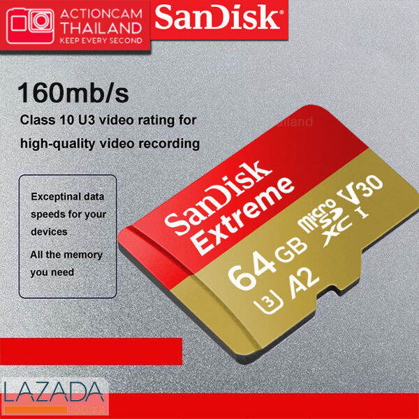 sandisk-extreme-microsdxc-card-64gb-a2-read-160mb-s-write-90-mb-s-sdsqxa2-064g-gn6mn-เมมโมรี่-การ์ด-แซนดิส-ประกัน-synnex-แบบ-lifetime-สีแดง-ทอง-ใส่-โทรศัพท์-มือถือ-สมาร์ทโฟน-แอนดรอ