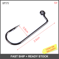 IPTY 100pcs fishhook 90องศา JIG hooks Carbon Steel round Bent Hook ขนาด1 #ถึง6 #