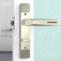 ◕◊● Modern Indoor Door Handle Lock Stainless Steel Bathroom Door Locks Single Tongue Three-Bar Spherical Lock Hardware Accessories