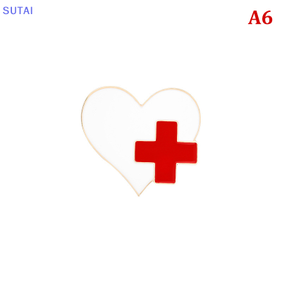 💖【Lowest price】SUTAI เข็มกลัดแพทย์ลายการ์ตูนรูปนางพยาบาลแพทย์แพทย์แพทย์แพทย์ชุดหูฟังเคลือบเข็มอุปกรณ์เสริมเข็มกลัดแฟชั่นสำหรับเป็นของขวัญ