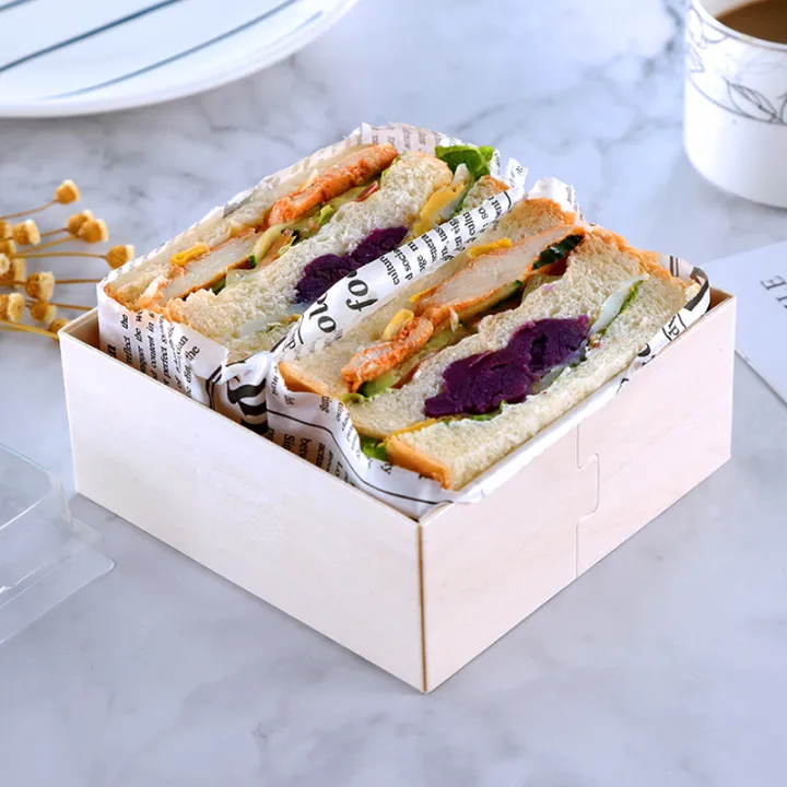 Sandwich Puff Box Disposable Transparent Covered Dessert Cake Packing 