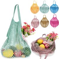 1PCS Large Cotton Totes Shopping Bags foldable Mesh Net String Shopping Bag Reusable Shopping bags Fruit Storage Handbag